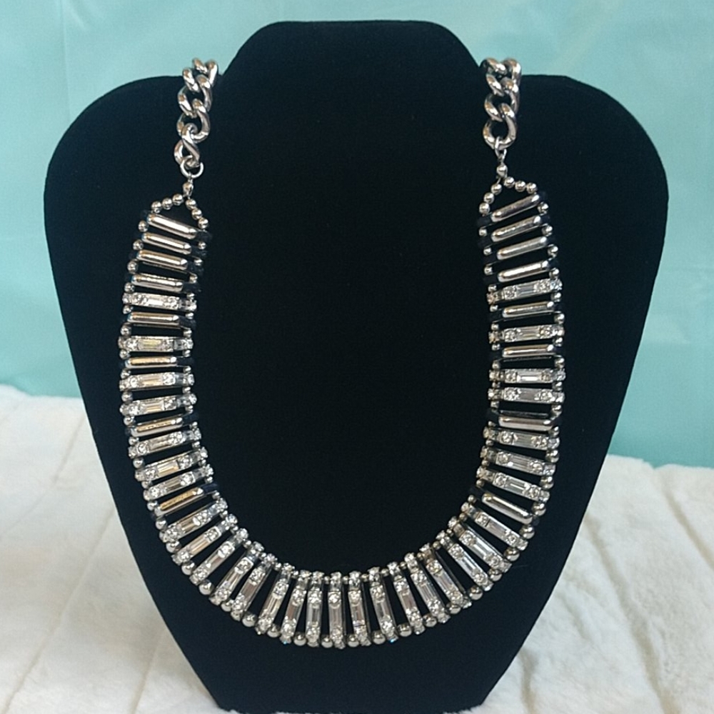 Chico's silver tone rhinestone necklace